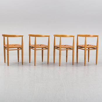 Jack Ränge, "Carmen", four beech and teak chairs, Gemla, Diö, 1950's/60's.