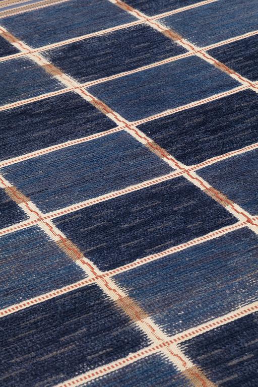 Märta Måås-Fjetterström, A CARPET, "Rutig blå halvflossa", knotted pile in relief, ca 251,5-252,5 x x 170,5-172,5 cm, signed AB MMF.