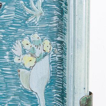 Birger Kaipiainen, tarjotin, kivitavaraa, signeerattu Kaipiainen 1943 Arabia,.