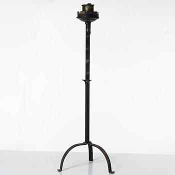 Bjerkås, a wrought iron floor candlestick model "91", Gothenburg, 1930s.