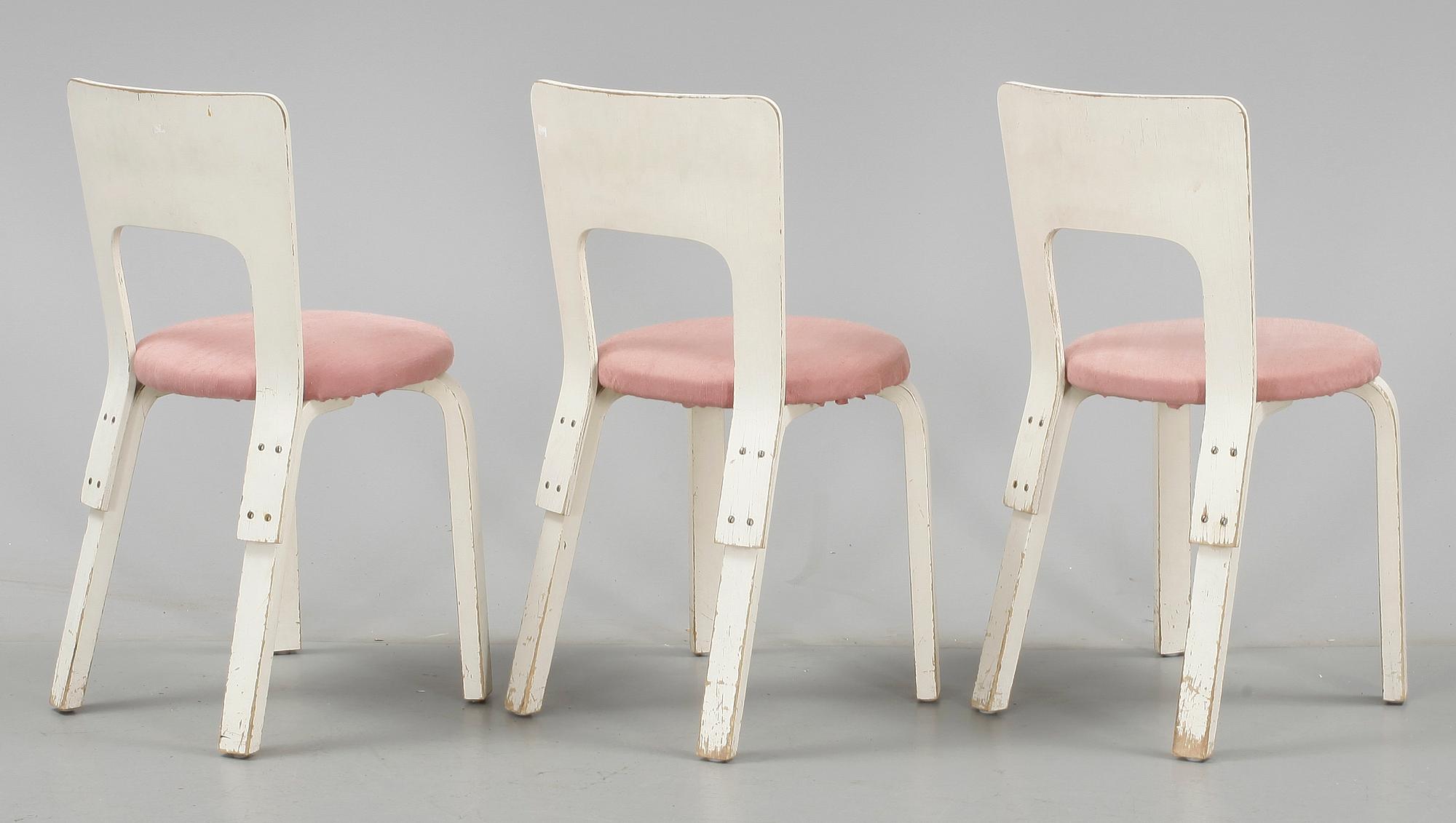 STOLAR, 3 st, modell 66, Alvar Aalto, Artek.