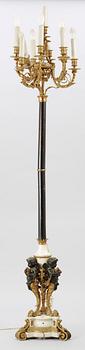 GOLVLAMPA, nyrokoko, brons samt marmor, 1800-talets andra hälft.