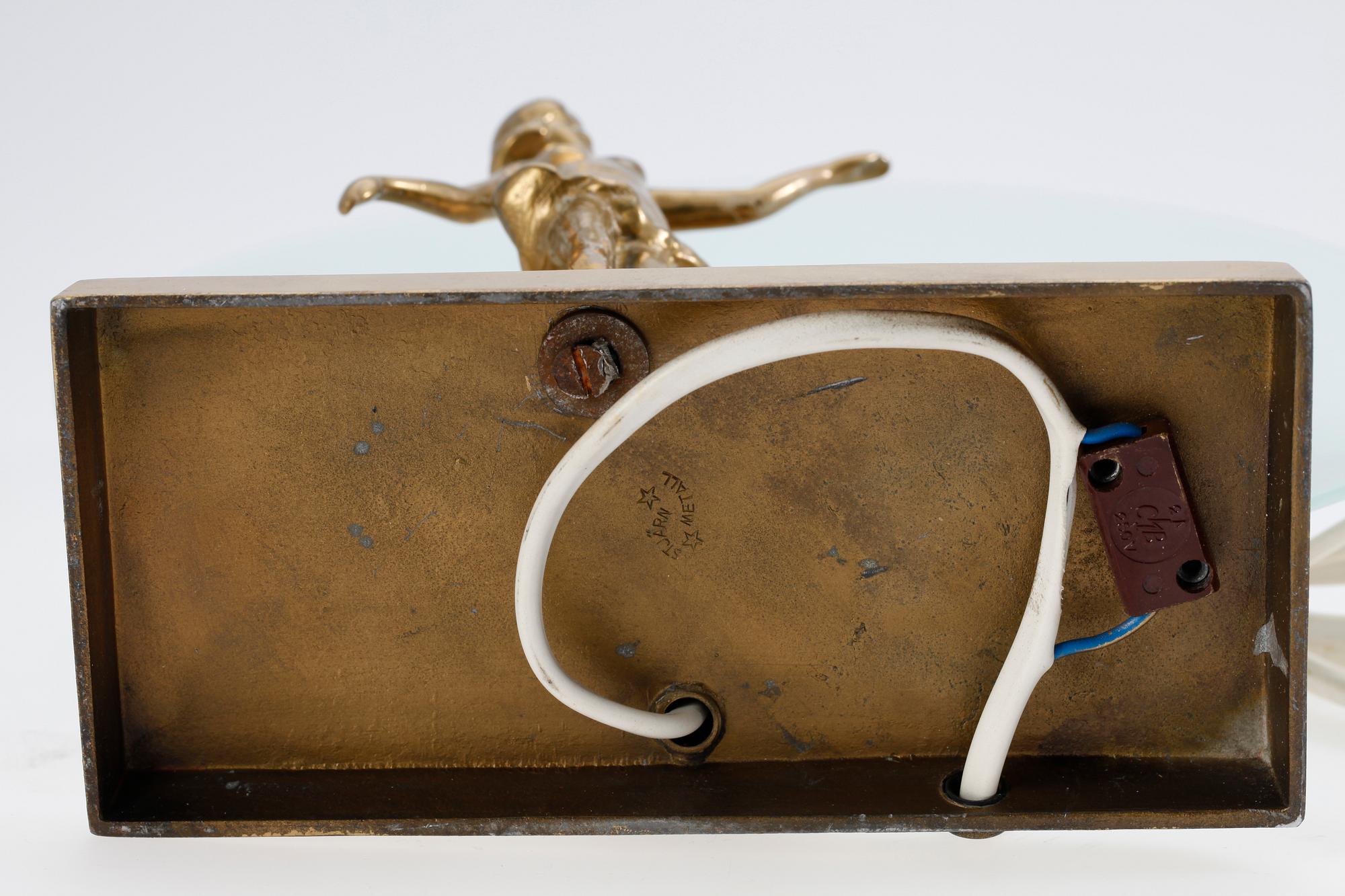 BORDSLAMPA, mässing, art deco, Stjärnmetall, 1930/40-tal.