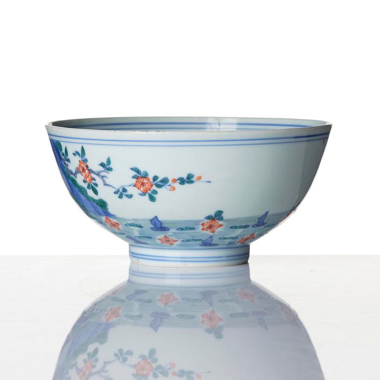 A doucai 'prunus' bowl, Qing dynasty, early 18th century.