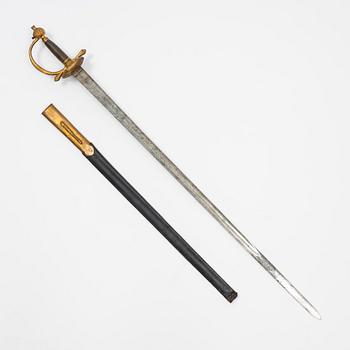 Värja, svensk, för infanteriofficer, omkring år 1800.