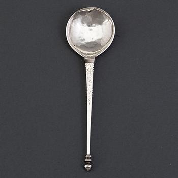 A 17th century silver spoon, unidentified marks.