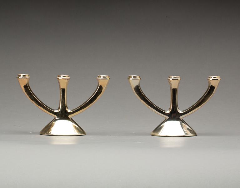 KANDELABRAR, ett par, silver 925/1000, svensk importstämpel.