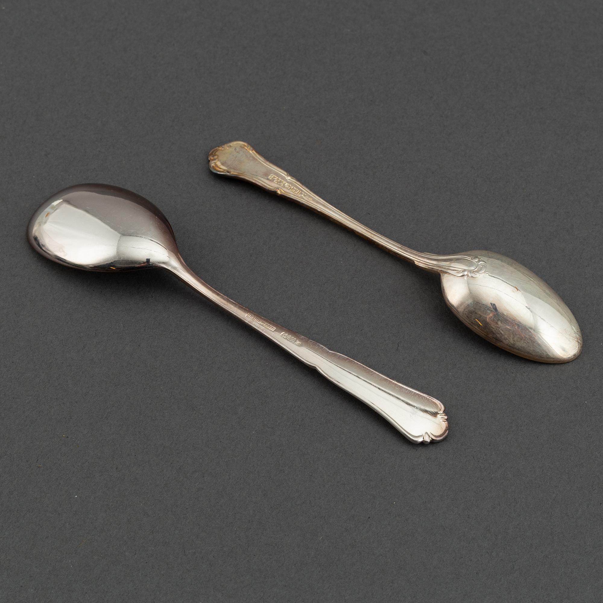 A german silver cutlery service, silver 800, including Bruckmann (68+ 24 pieces).