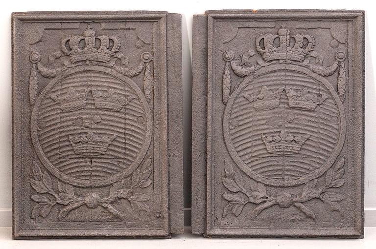 SÄTTUNGSPLATTOR 2 st 1800-tal gjutjärn.