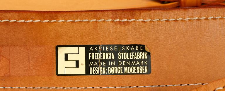 FÅTÖLJER, ett par, "Spanska stolen", Börge Mogensen, Fredericia Stolefabrik, Danmark. Formgiven 1958.