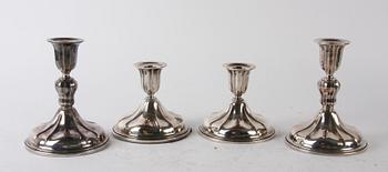 LJUSSTAKAR, två par, silver, rokokostil, Norge.