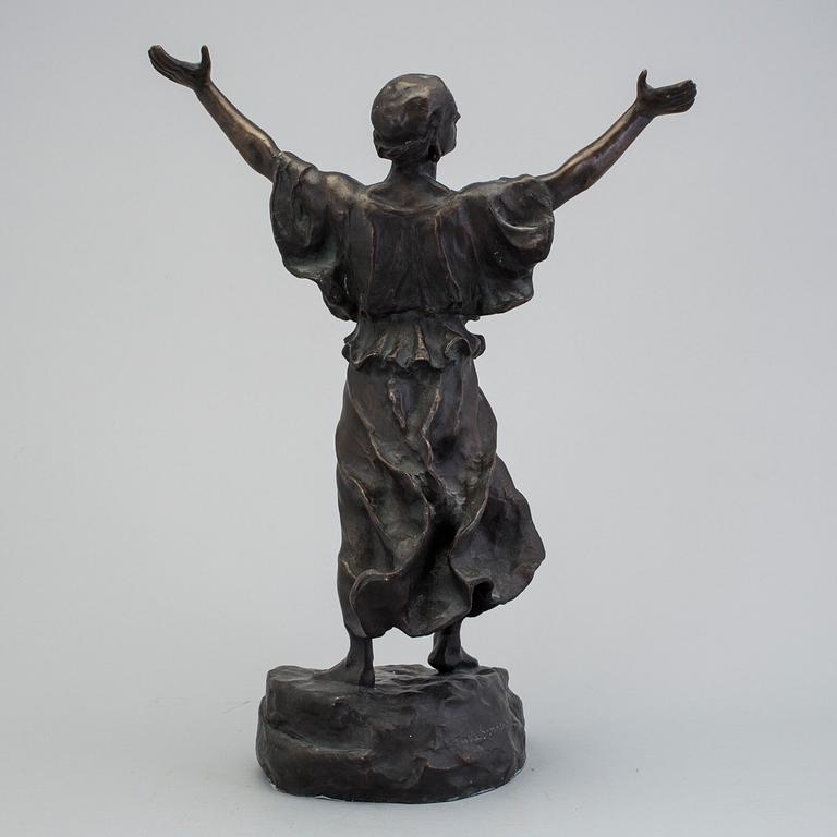 GERDA SPRINCHORN, skulptur, mörkpatinerad brons, signerad Gerda Sprinchorn. Gjutarstämpel Herman Bergman fud.