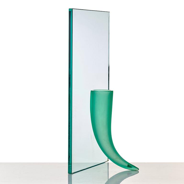Philippe Starck, "Petite Etrangete Contre Un Mur", a sculpture/vase, ed. 50/50, Daum, Nancy, France, 1980's.