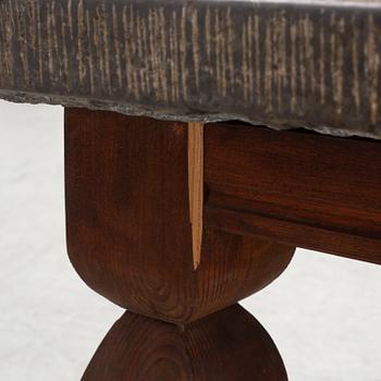 A Baroque style side table, late 20th Century with older top.