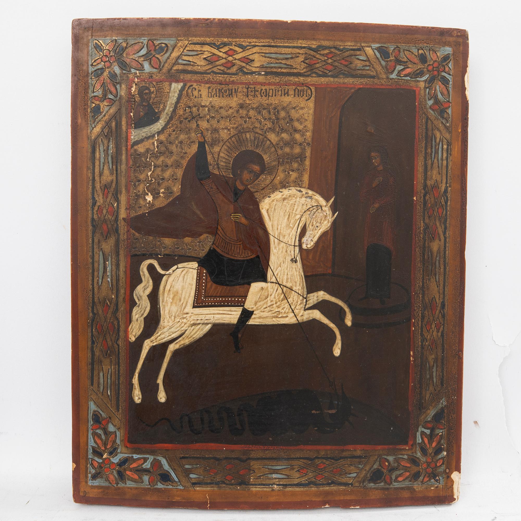 Icons, three, Russia, 19th/20th century.