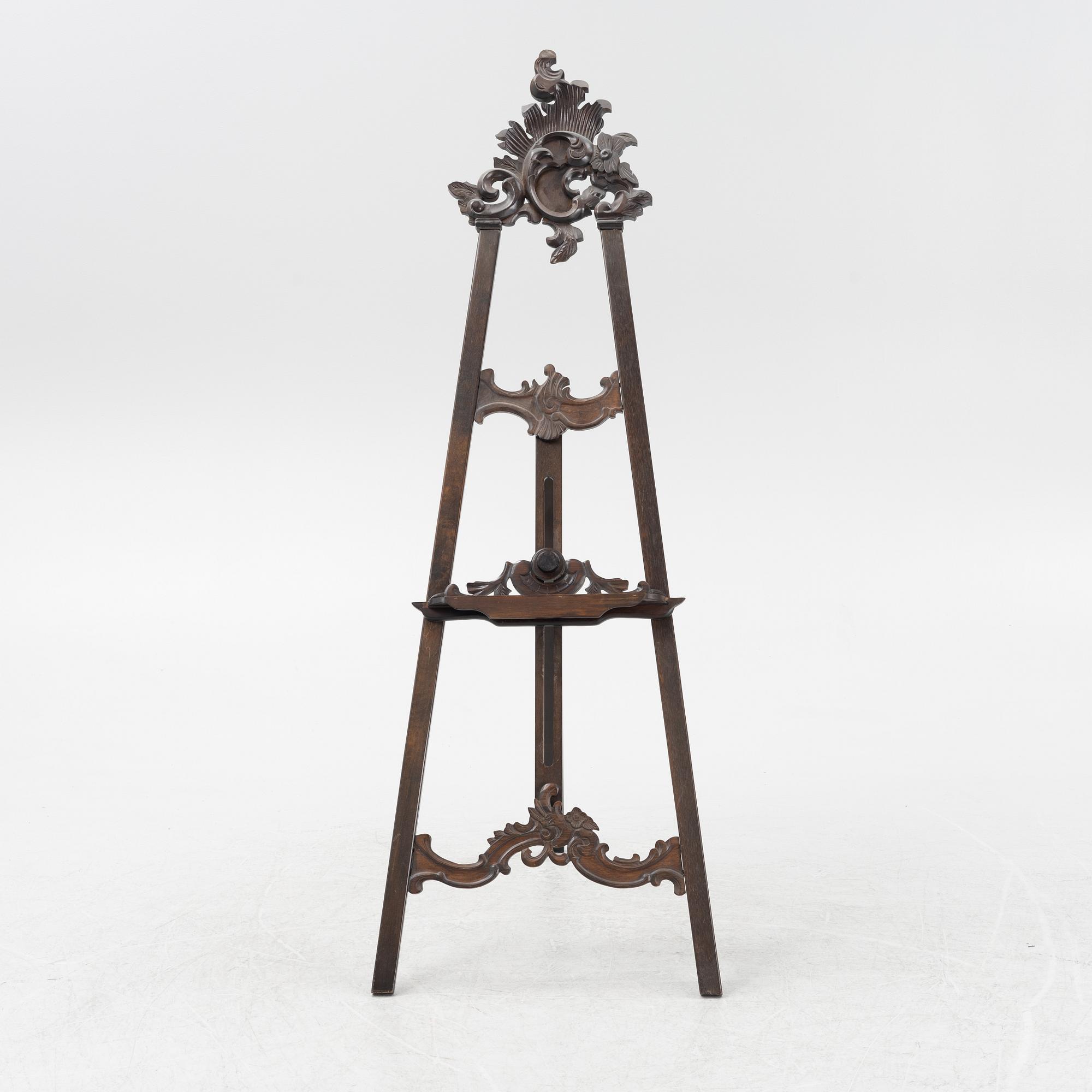 A carved easel, first half of the 20th Century.