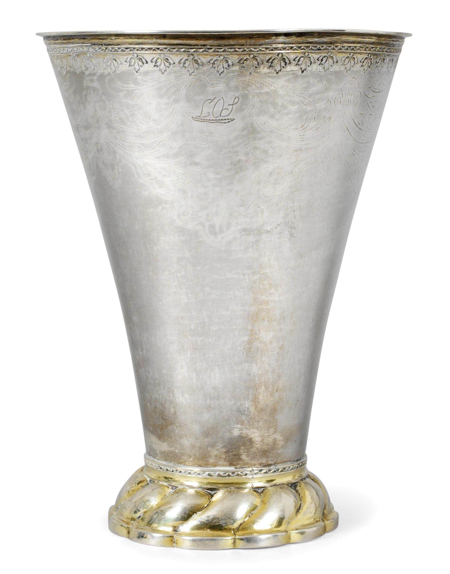 BÄGARE, silver. Christoffer Bauman, Hudiksvall 1794.