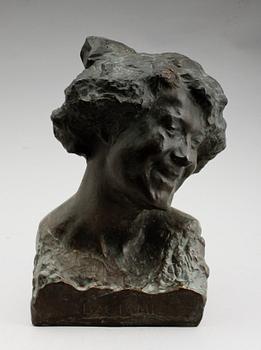 LEONARDO BAZZARO, skulptur, brons, "Baciami", 1800-/1900-tal.