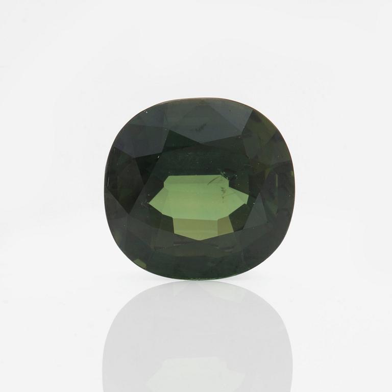 LÖS SAFIR, grön, 6.52ct.