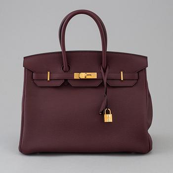 A Birkin 35 by Hermès Bordeaux, 2017.