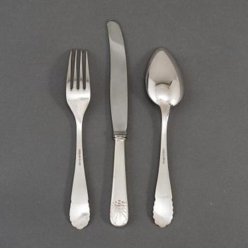A silver 'Snäck' cutlery, KG Markströms, some Uppsala 1959 (36 pc).