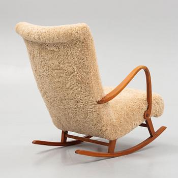 A Swedish Modern rocking chair, 1940's/50's.