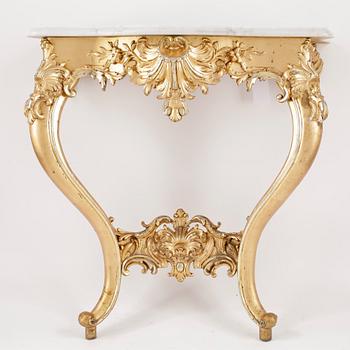 SPEGEL med KONSOLBORD. Nyrokoko. 1800-talets slut.