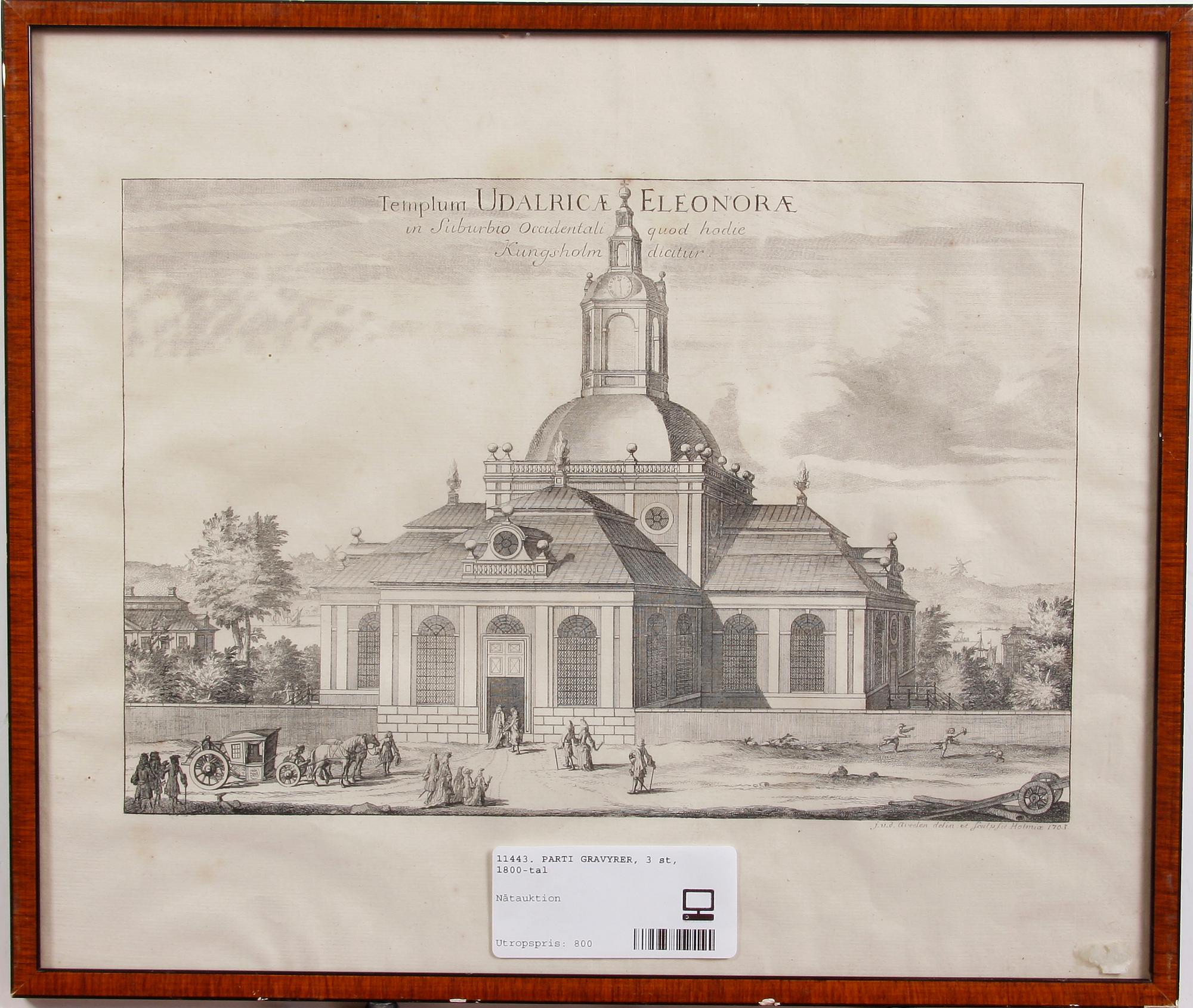 PARTI GRAVYRER, 3 st, 1800-tal.