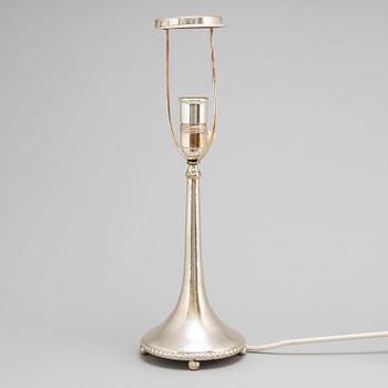 A Swedish early 20th Century silver table lamp, mark of K Anderson, Stockholm, 1924.