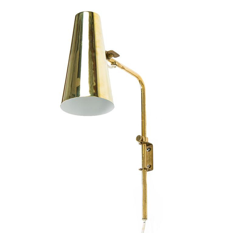 Paavo Tynell, a brass wall light model 9459, Idman, Finland 1960s.