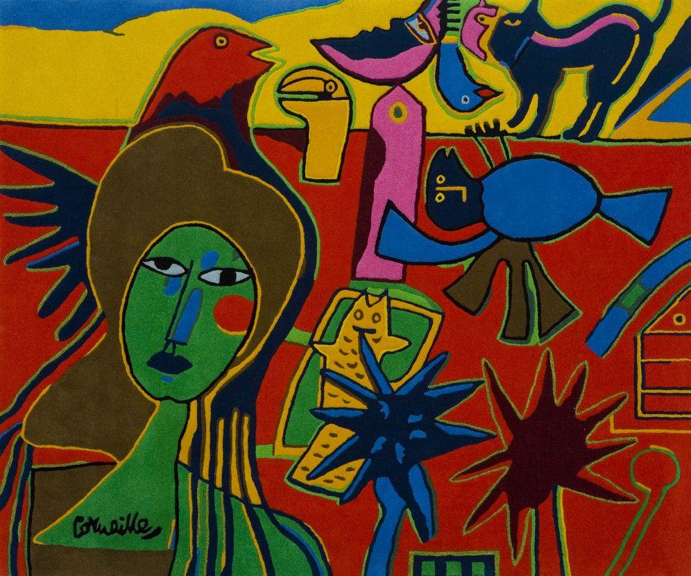 Beverloo Corneille, after, tapestry rug, hand-tufted wool, c. 200 x 240 cm, numbered 82/125.