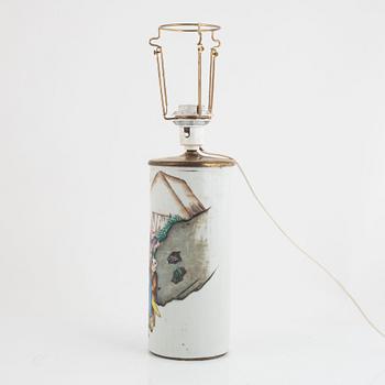 A porcelain vase/tablelamp, China, 20th century.