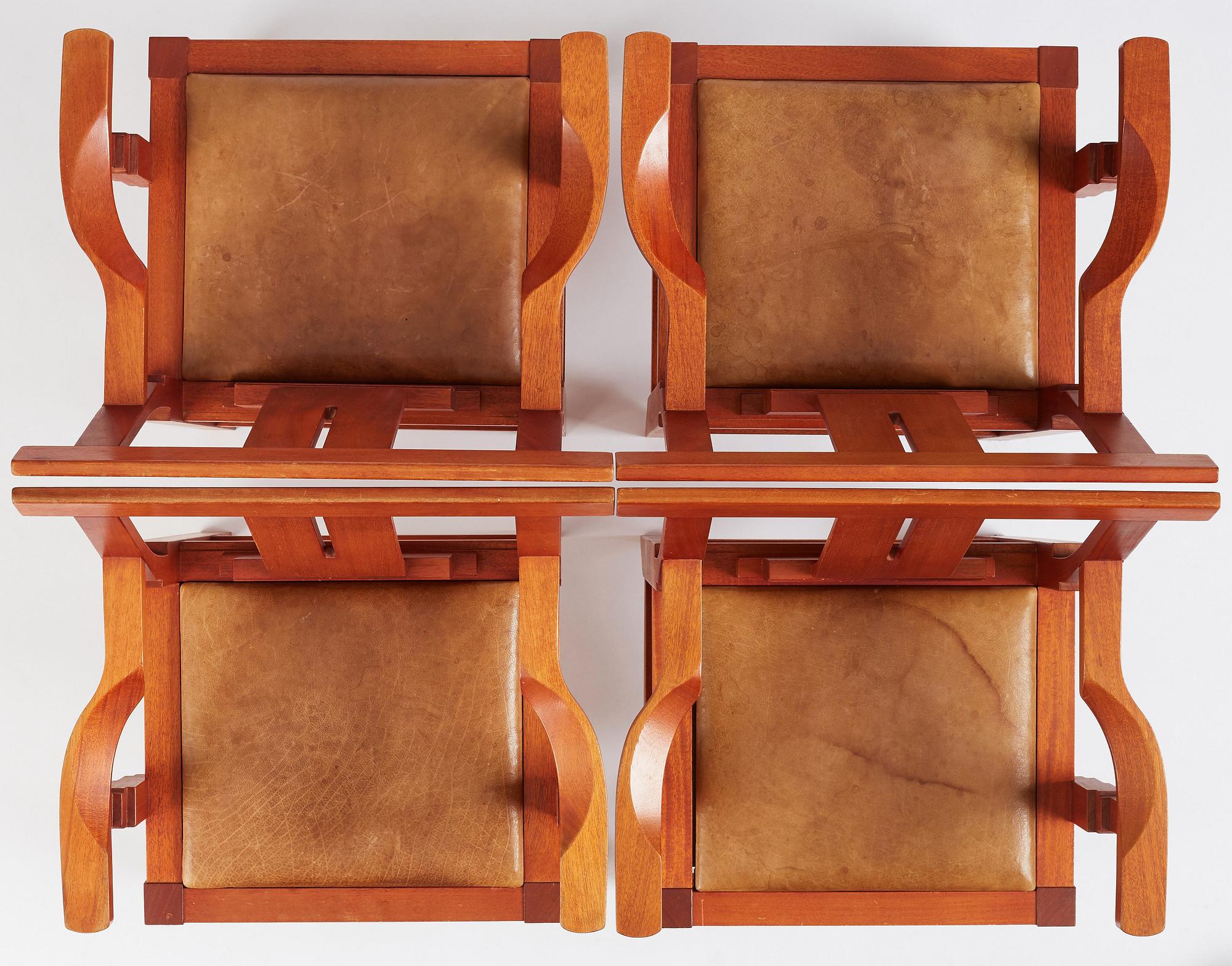 John Kandell, a set of six "Solitär" chairs, Källemo, Värnamo post 1985.