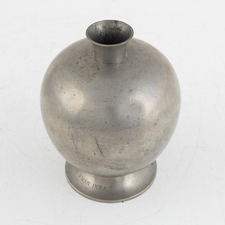 Firma Svenskt Tenn, a pewter vase, model "A 1014", Stockholm 1934.