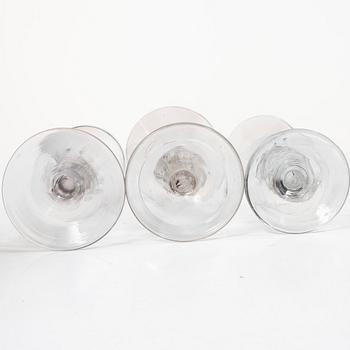 Cut glass, 1 + 4 similar, 19th century.