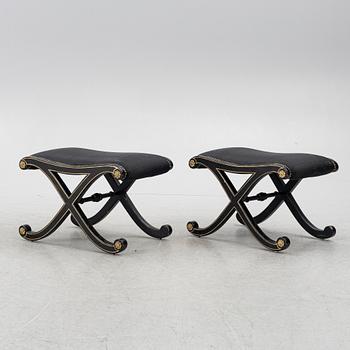 Stools, a pair, Empire style, second half of the 20th century.