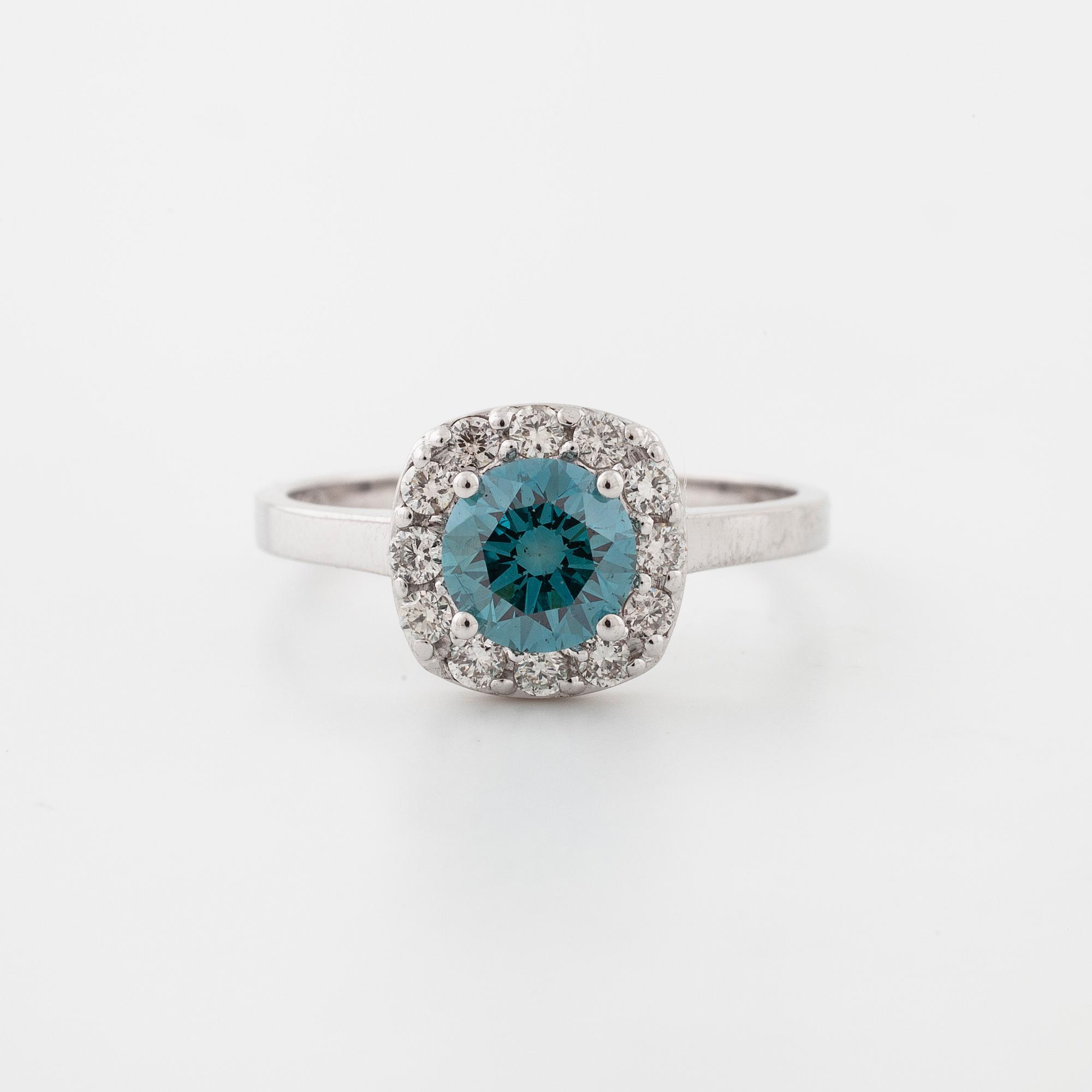 A brilliant cut diamond ring.