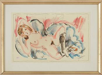 Jules Pascin · JULES PASCIN, akvarell, Atelierstämpelsignerad Pascin.