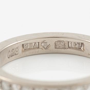 Ring, half eternity, 18K white gold set with brilliant-cut diamonds 0.28 ct according to engraving.
