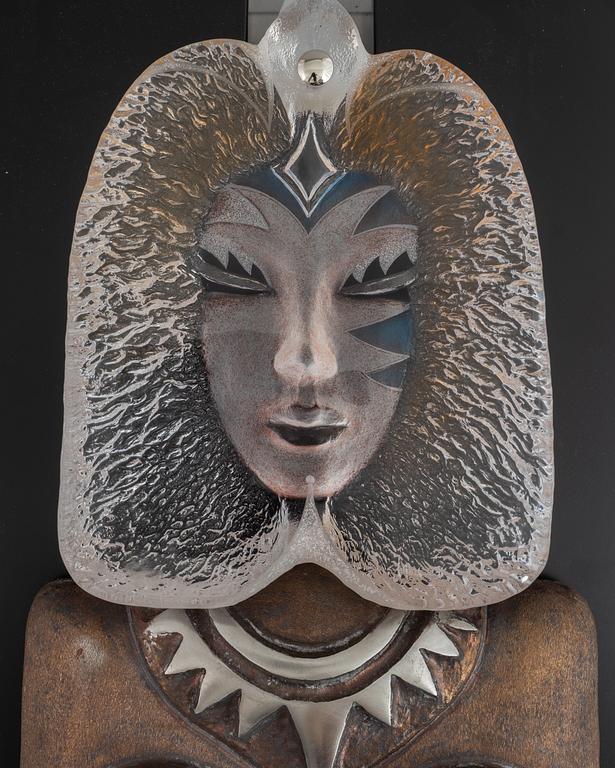 Mats Jonasson, a glass wall sculpture, "Syrinx", glass, Målerås, lim. ed. 2/29.