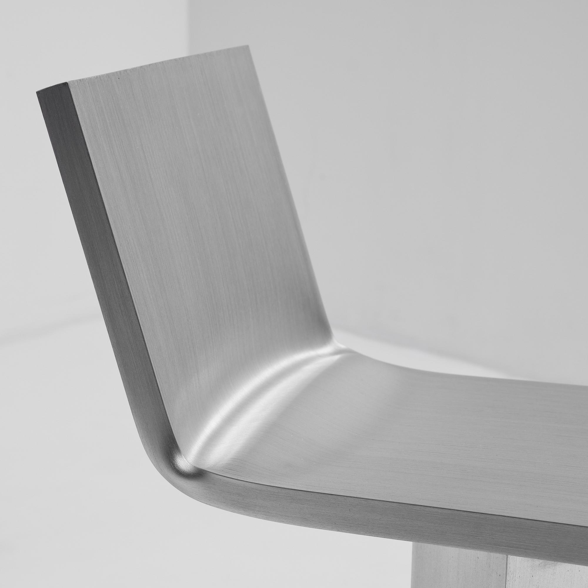 David Taylor, a unique stool, "Aluminium Stool (Mandolin)", Studio Mellösaverken, Sweden, 2025.