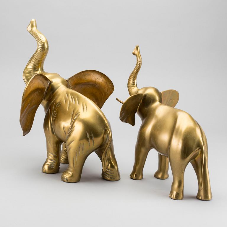 A PAIR OF BRASS SCULPURES, end of 20th century.