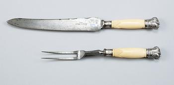733. A carving knife and fork, Sheffield 1857-61.