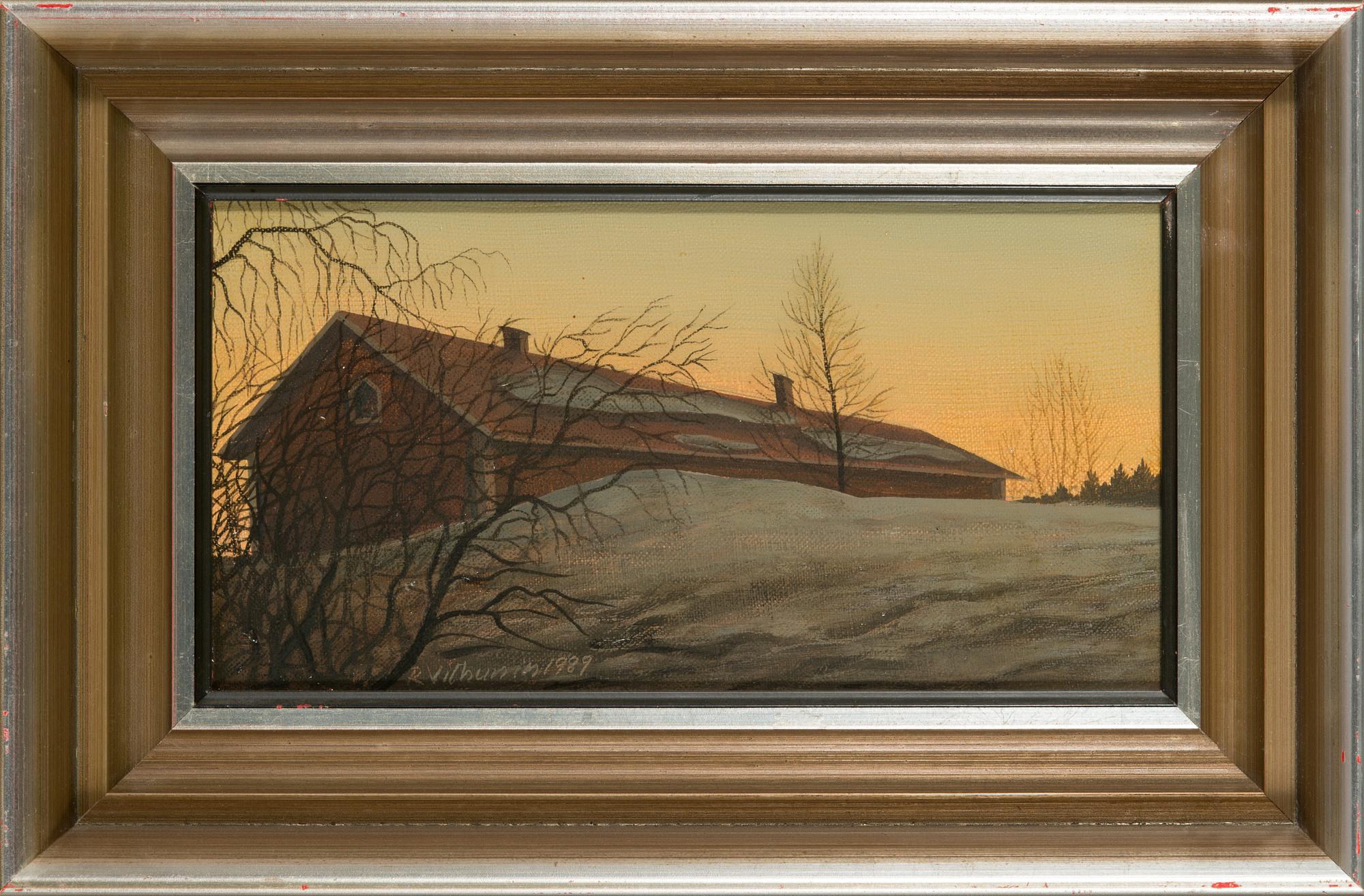 Risto Vilhunen, oil on canvas laid on board, signed and dated 1989.