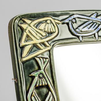 A stoneware mirror by Lisa Larson, Gustavsberg.