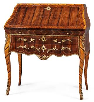 780. A Swedish Rococo secretaire, attributed to N. Korp.