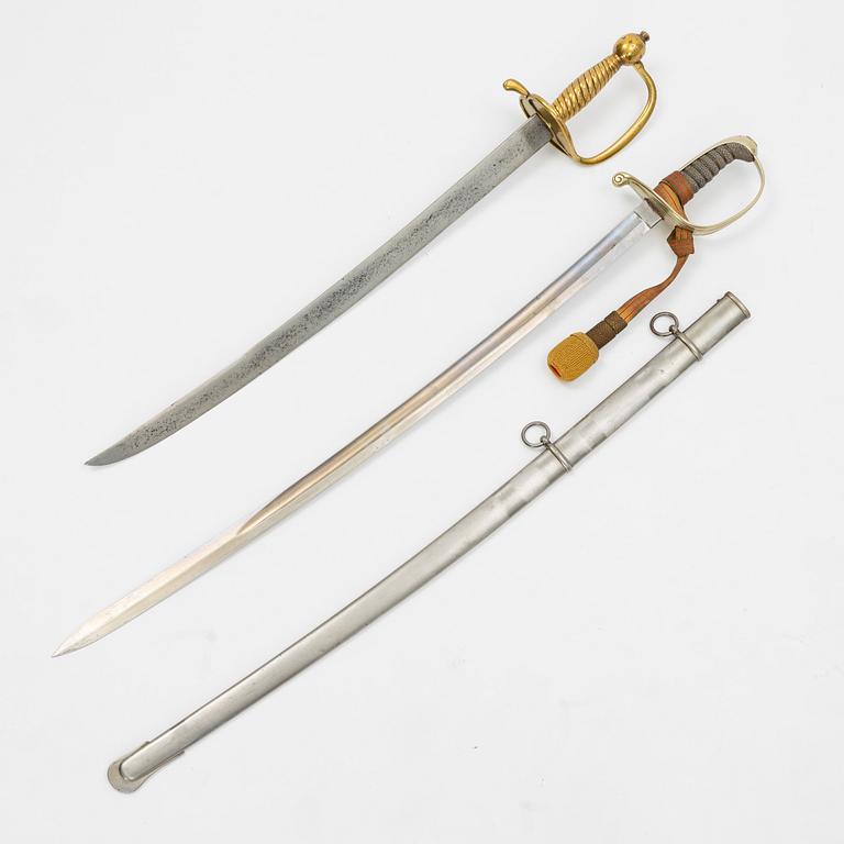 Two swords, presumably 19th century.