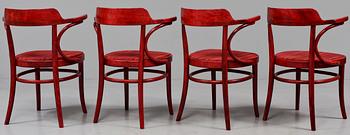 KARMSTOLAR, 4 st, "Cattelinstolen", Axel Kandell, Gemla, 1900-talets fjärde kvartal.