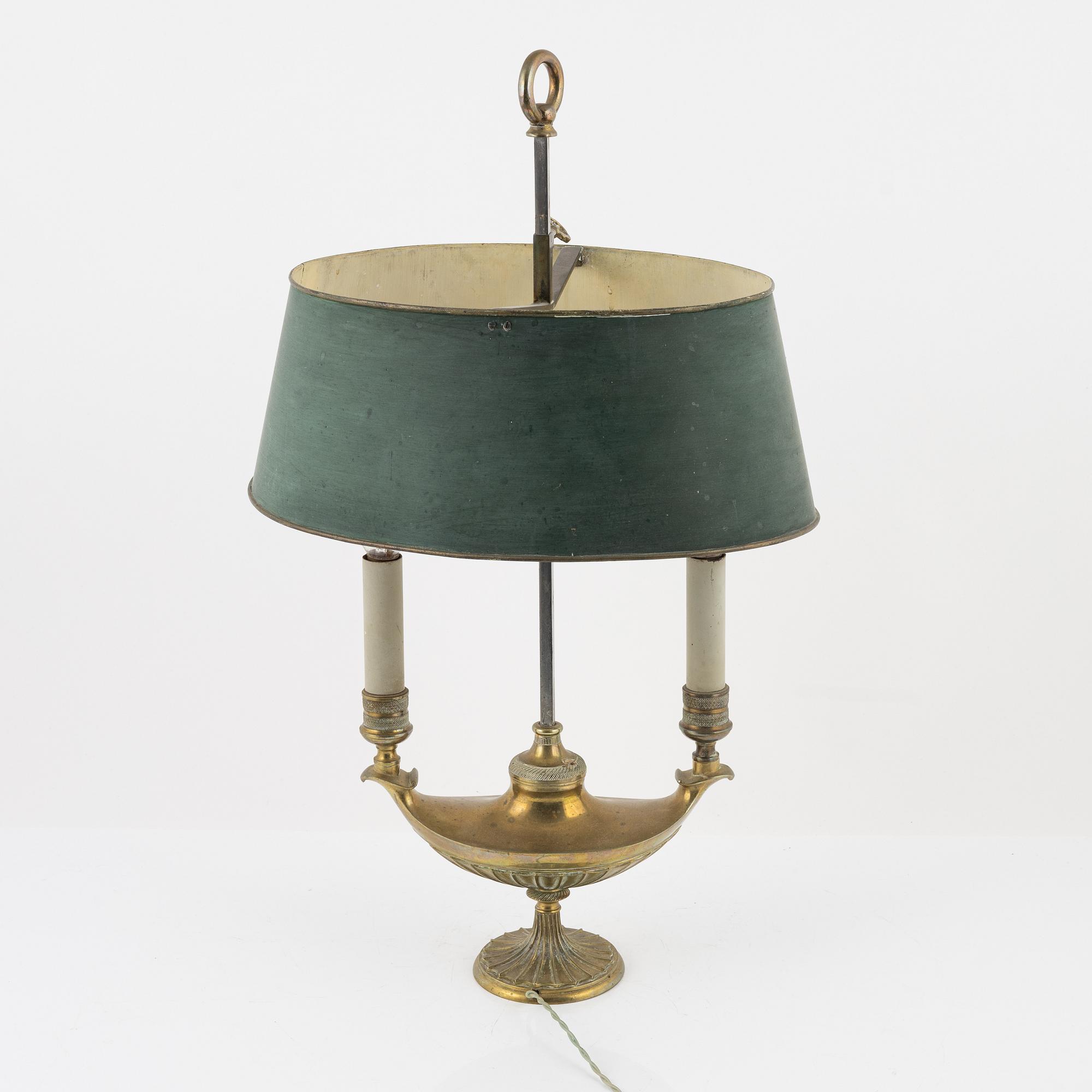 An Empire-style 'bouillotte' lamp, late 19th century.