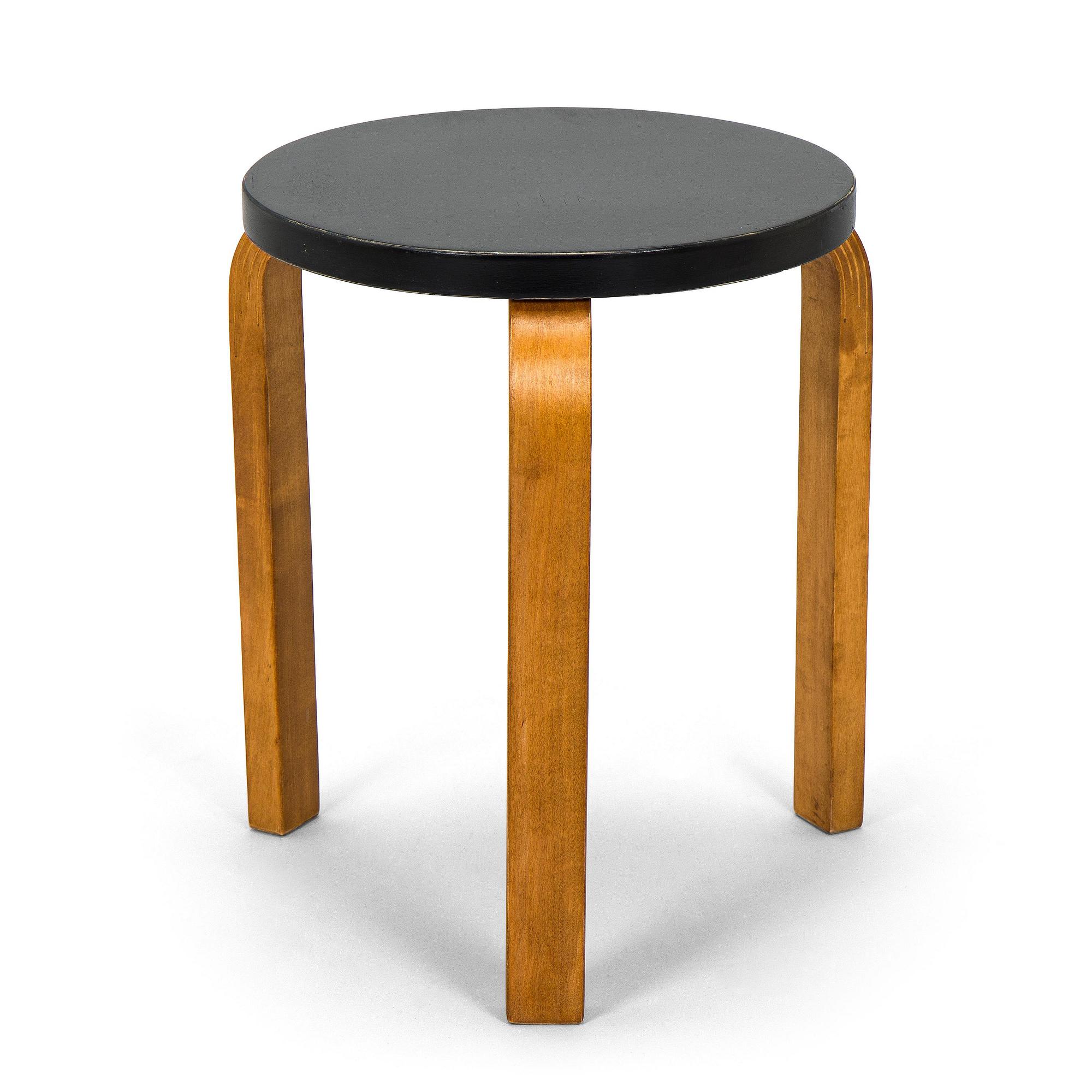 Alvar Aalto, a 1930s '60' stool for OY Huonekalu- ja Rakennustyötehdas A.B. Finland.